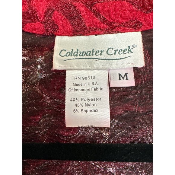 Coldwater Creek size M red textured 4 button top - Picture 4 of 6